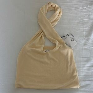 WITH JEAN erin keyhole top in buttercream